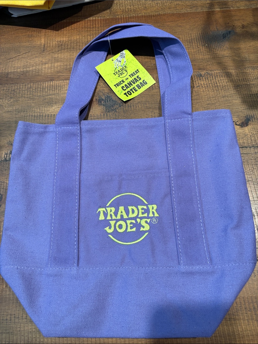 Trader Joe's Purple Canvas Mini Tote Bag